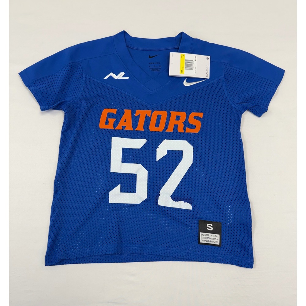 Nike Florida Gators Football Jersey Kids Size Small 52 Hayes Dri-Fit Blue Orange
